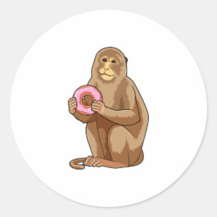 Adesivo Redondo Monkey with Donut
