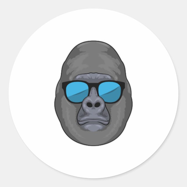 Adesivo Redondo Monkey with Sunglasses (Frente)