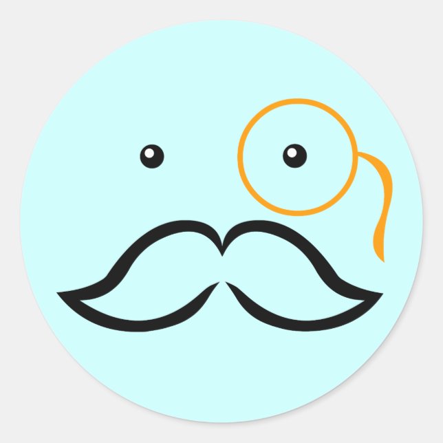 Adesivo Redondo Monocórdio e bigode (Frente)