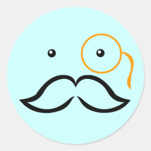 Adesivo Redondo Monocórdio e bigode