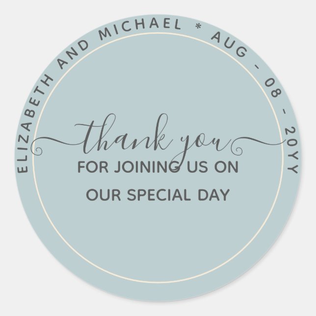 Adesivo Redondo Monocromo Obrigado A Favorecer Rótulos (Frente)