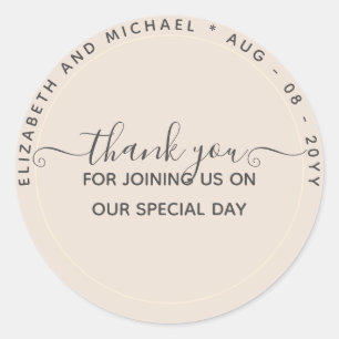 Adesivo Redondo Monocromo Obrigado A Favorecer Rótulos