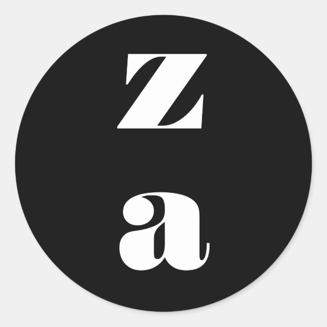 Adesivo Redondo Monogram Bold Black White Wedding Favor Envelope (Frente)