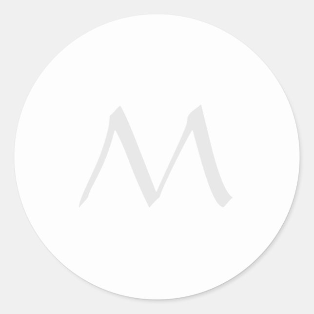 Adesivo Redondo Monogram Modern Simple Minimalist Plain (Frente)