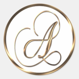Adesivo Redondo Monograma A Faux Bronze