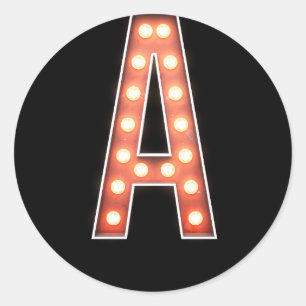 Adesivo Redondo Monograma A Luzes Marqueadas