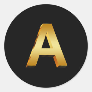 Adesivo Redondo Monograma A Ouro