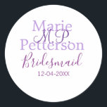 Adesivo Redondo Monograma adiciona nome carta nozes dançarinas<br><div class="desc">design</div>