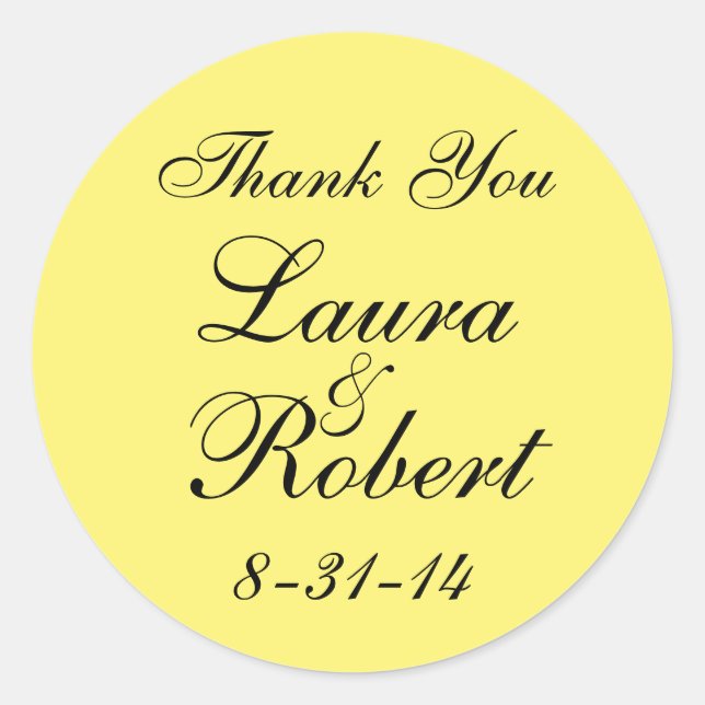 Adesivo Redondo Monograma amarelo simples (Frente)