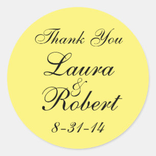 Adesivo Redondo Monograma amarelo simples