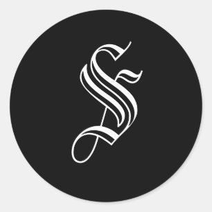 Adesivo Redondo Monograma Antigo Estilo Inglês Envelope Selo