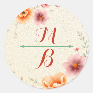 Adesivo Redondo Monograma | Autumn Wedding