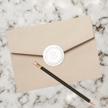 Monograma B inicial de fecho branco de cera