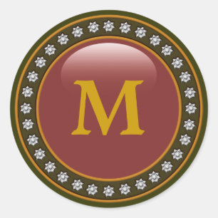 Adesivo Redondo Monograma Bling Bling