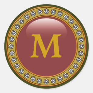 Adesivo Redondo Monograma Bling Bling