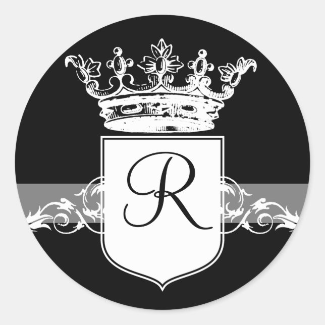 Adesivo Redondo Monograma Branco (Frente)