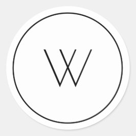 Adesivo Redondo Monograma branco minimalista - Letra Solteiro simp