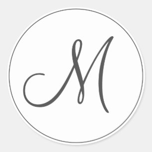 Adesivo Redondo Monograma branco minimalista moderno