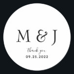 Adesivo Redondo Monograma branco preto clássico simples<br><div class="desc">Vinheta redonda clássica branca branca,  branca e branca,  clássica</div>