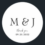 Adesivo Redondo Monograma branco preto clássico simples<br><div class="desc">Vinheta redonda clássica branca branca,  branca e branca,  clássica</div>