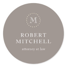 Monograma Brown Elegant Classic Business Sticker