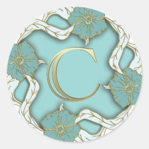 Adesivo Redondo monograma c alfabético