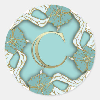 Adesivo Redondo monograma c alfabético