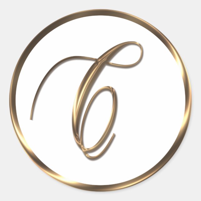 Adesivo Redondo Monograma C Faux Bronze (Frente)
