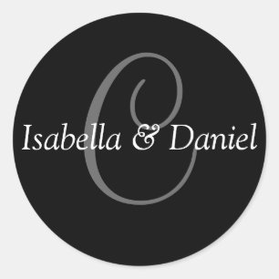 Adesivo Redondo Monograma C Selo de Casamento