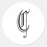 Monograma "C" Sticker Texto antigo Estilo Inglês