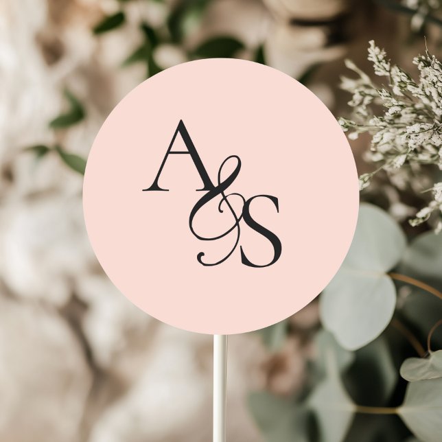 Adesivo Redondo Monograma, Casamento (Personalized, Elegant, Classic, Monogram, Wedding Sticker.)