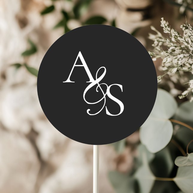 Adesivo Redondo Monograma, Casamento (Personalized, Elegant, Classic, Monogram, Wedding Sticker.)