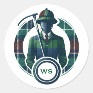 Adesivo Redondo Monograma Clássico de Pré-Disquete