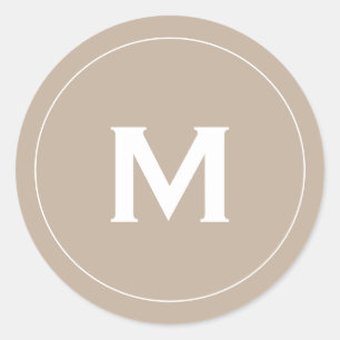 Adesivo Redondo Monograma Clássico Mínimo