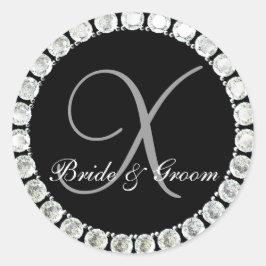 Adesivo Redondo Monograma com amante X selo personalizável