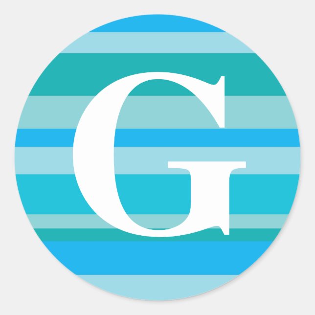 Adesivo Redondo Monograma com Fundo Colorido - G (Frente)