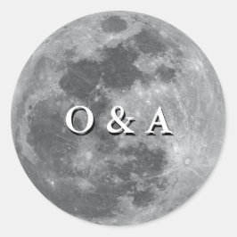 Adesivo Redondo Monograma Completo Casamento Lua Moderno