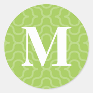 Adesivo Redondo Monograma contemporâneo ornamentado - letra M