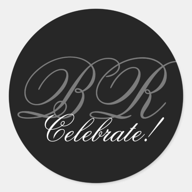 Adesivo Redondo Monograma - Convide Selo - Celebre! (Frente)