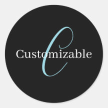 Monograma Curto Editável Branco Azul Preto