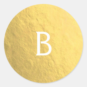 Adesivo Redondo Monograma Custom Glam Moderno Elegante em Folha Do