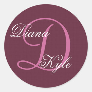 Adesivo Redondo Monograma D ou algum S10 inicial do casamento de