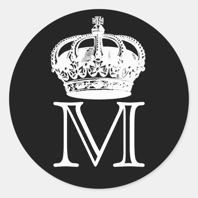 Adesivo Redondo Monograma da Coroa (Frente)
