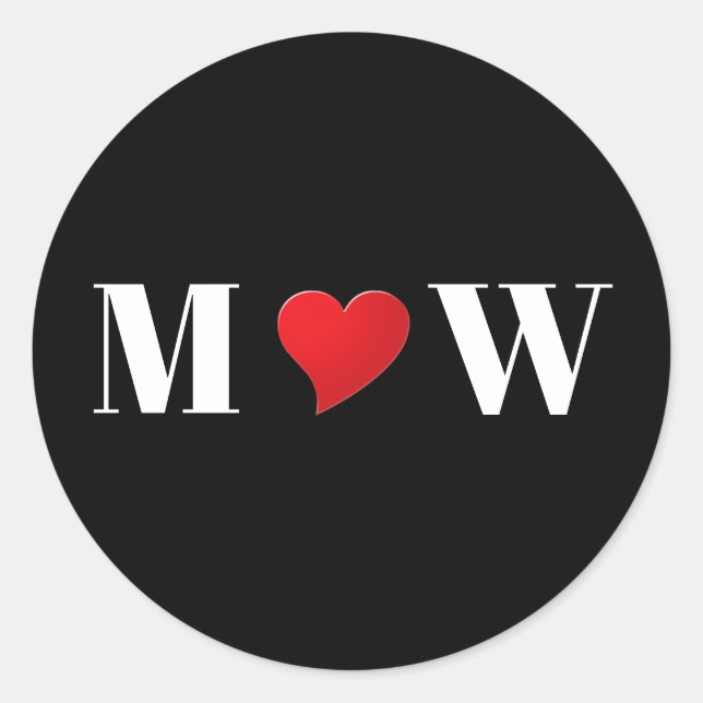 Adesivo Redondo Monograma das iniciais personalizadas do casal, de (Frente)