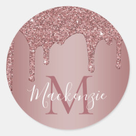 Adesivo Redondo Monograma das unidades de brilho do Sparkle Dourad