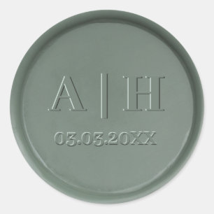 Adesivo Redondo Monograma Data Escuro Cera Escura Vedante