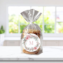 Adesivo Redondo Monograma de Aquarela Floral – Personalizar Inicia