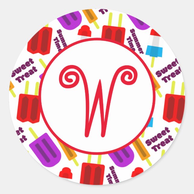 Adesivo Redondo Monograma de Bar de Sumo Congelado (Frente)