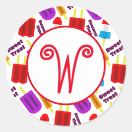 Adesivo Redondo Monograma de Bar de Sumo Congelado