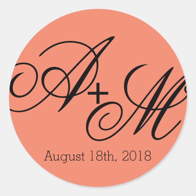 Adesivo Redondo Monograma de Borda Moderna (Frente)